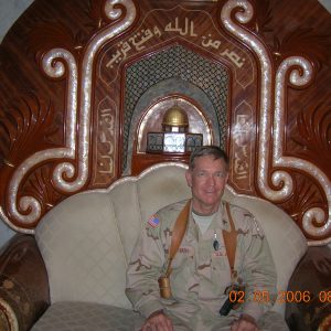 5. Author on Saddam Hussein’s throne in Al Faw Palace.
